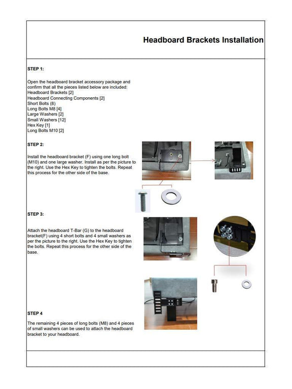 Universal Headboard Bracket Kit for Adjustable Bed Setup Instructions | Dynasty Mattress